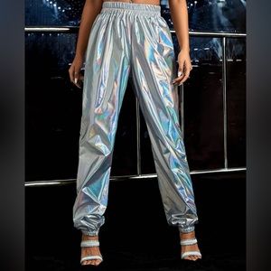 Holographic High Waisted Pants
